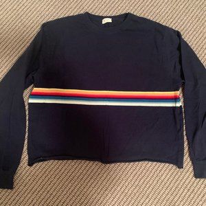 Brandy Melville Acacia Navy Rainbow Stripe Sweater